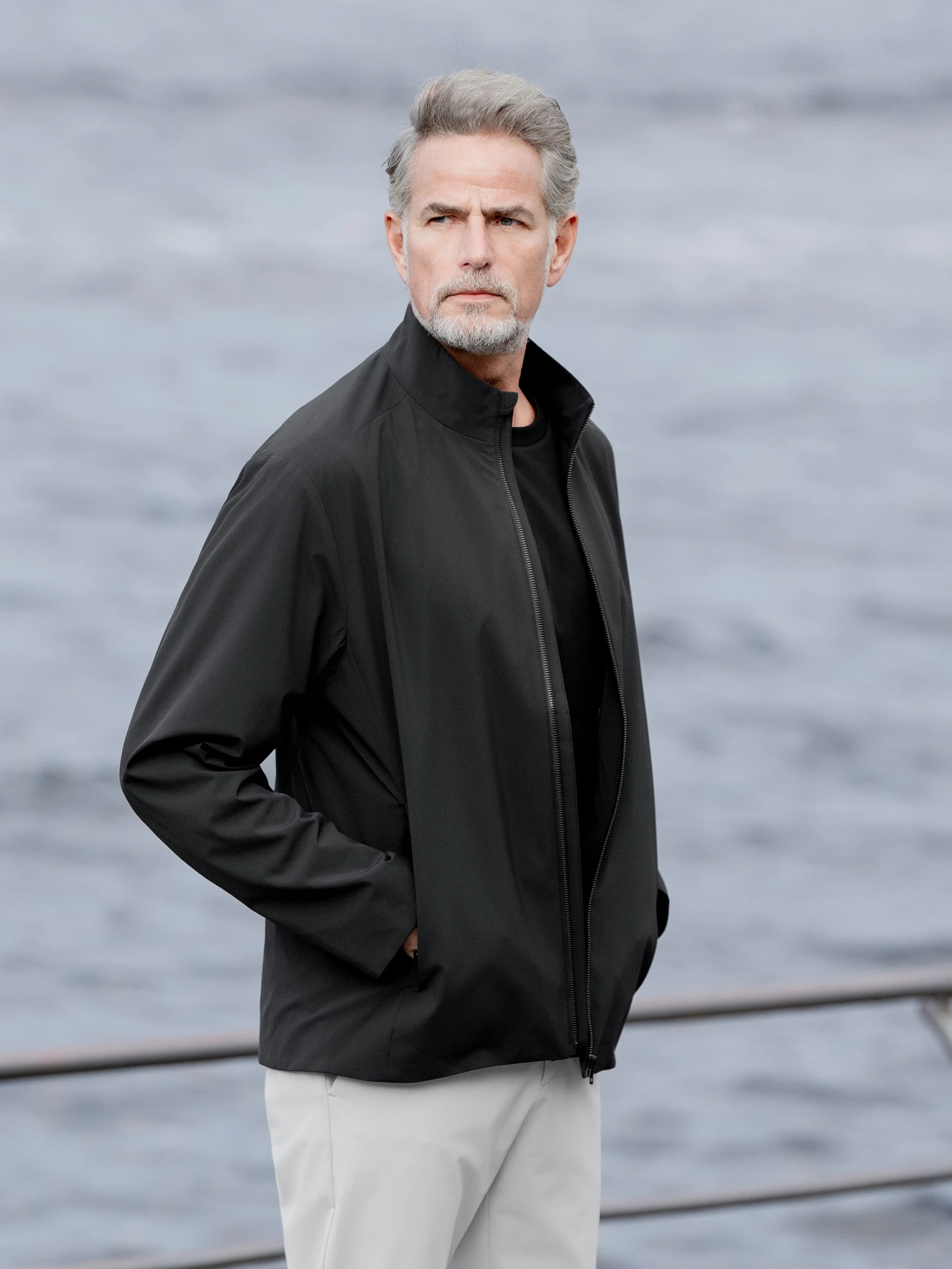 

Весенне-осенняя новая мужская куртка, модная пригородная куртка с воротником-стойкой для бизнеса и отдыха