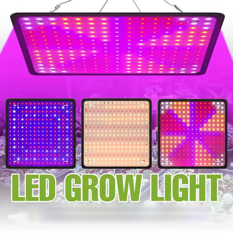LED Full Spectrum Phyto Lamp Hanging Plants Grow Light Panel Seeds Hydroponics Greenhouse Cultivation Veg Flower Growth Lamp