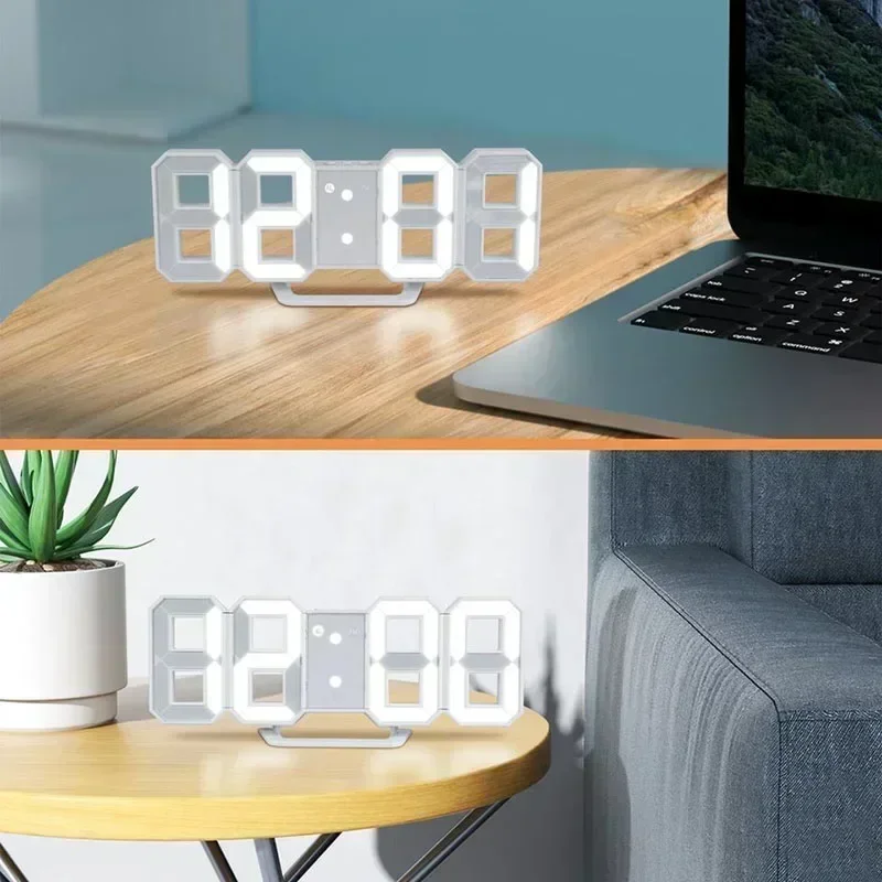 Wall Clocks Home Watches Mode Night Decoration for Bedroom Garden Digital Clock Glowing Electronic LEDs Decor Adjustable Watch
