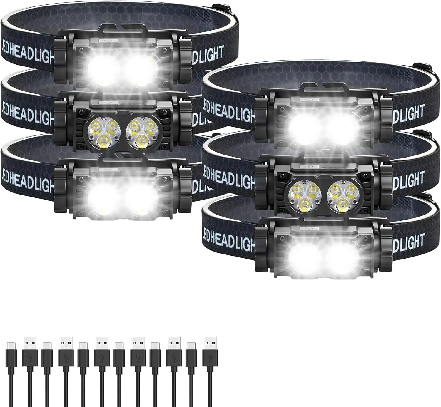 

Перезаряжаемый сверхъяркий светодиодный налобный фонарь 5000 люмен, 3 режима, с отсоединяемым фонариком и водонепроницаемостью для активного отдыха, бега и экстренных ситуаций