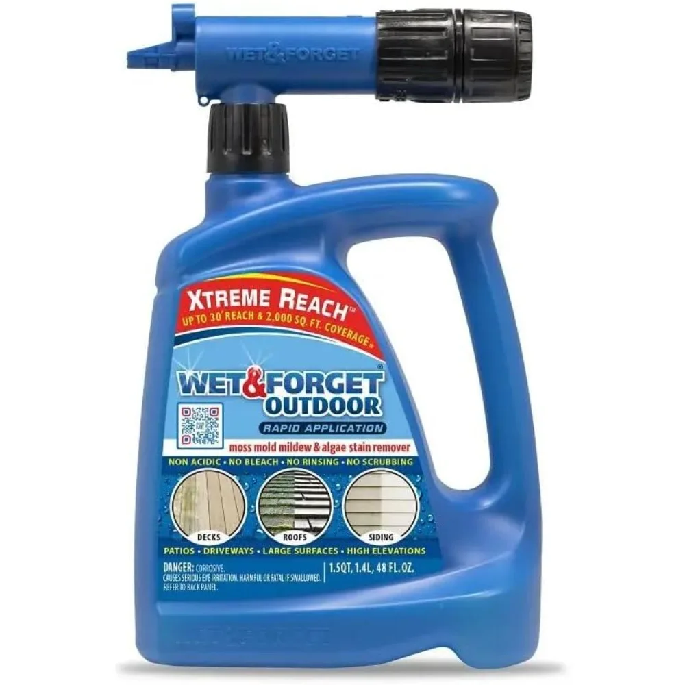 

Средство для удаления пятен из мха, плесени и водорослей на открытом воздухе. Очиститель нескольких поверхностей, конец шланга Xtreme Reach с новым