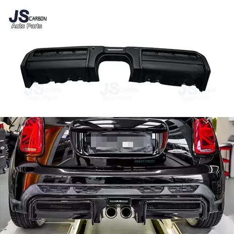 BMW 미니 F56 F57 2022 + 탄소 섬유 자동차 리어 범퍼 립 로어 립 디퓨저 리어 립, 자동차 외부 액세서리