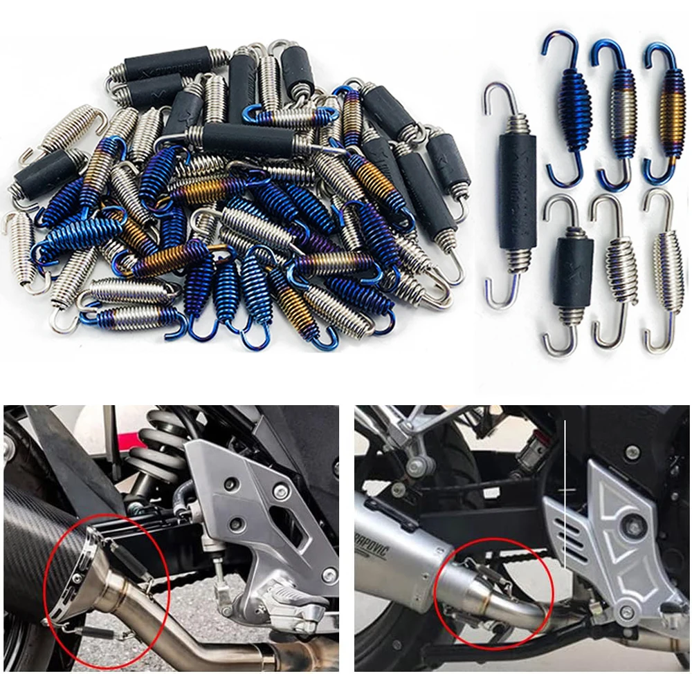 

1Pcs Universal Motorcycle Exhaust Spring Hooks Stainless Steel Exhaust Front Middle Link Pipe Rotatable Metal Springs