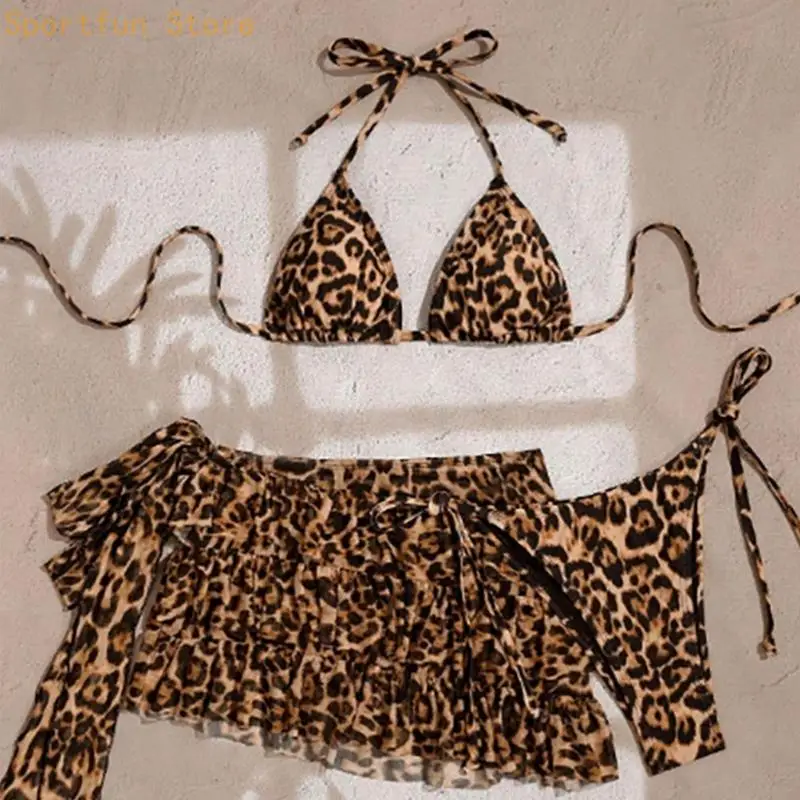 Conjunto tankini con estampado leopardo Trend que proporciona comodidad secado rápido y soporte seguro para que las