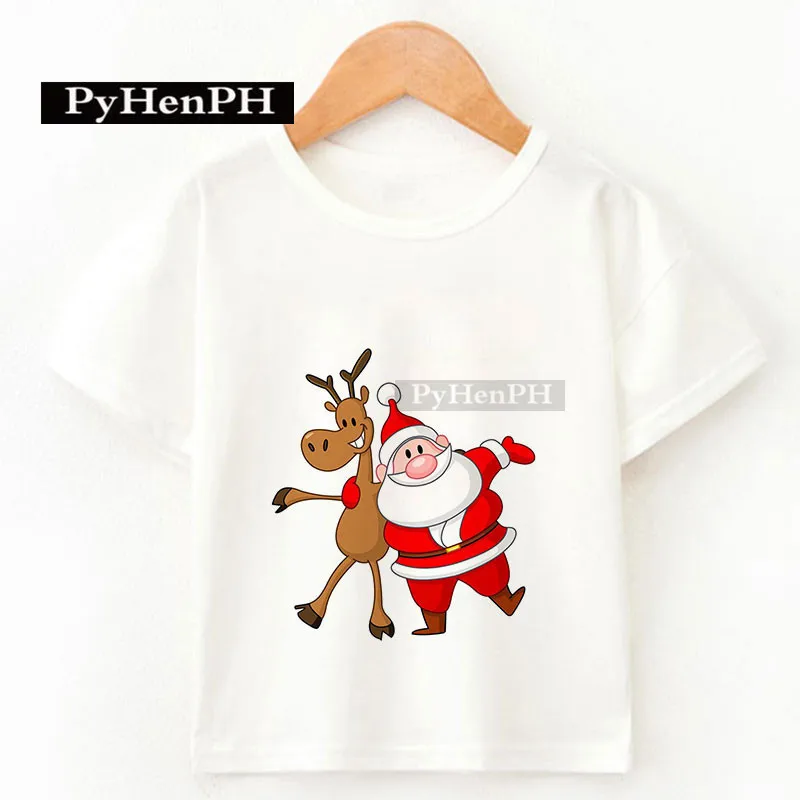 Cartoon Santa Claus Christmas T-shirt Christmas Clothes for Boys and Girls Clothes