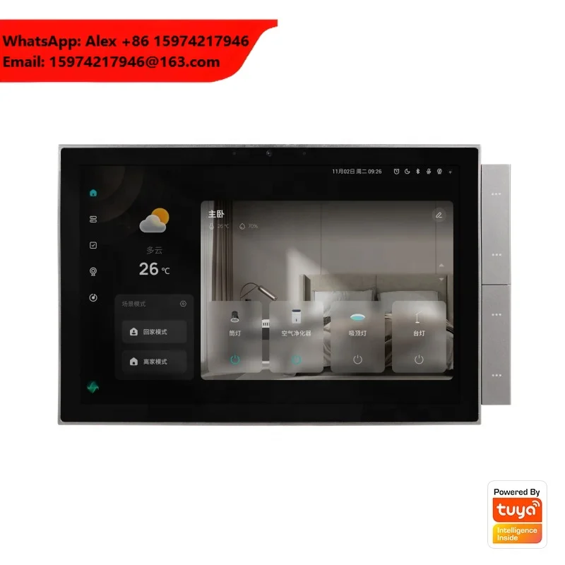 10.1-inch Tuya Smart Home Control Panel WiFi Multifunctional Touch Screen Zigbee Hub BLE Wall Central Control Switch 485