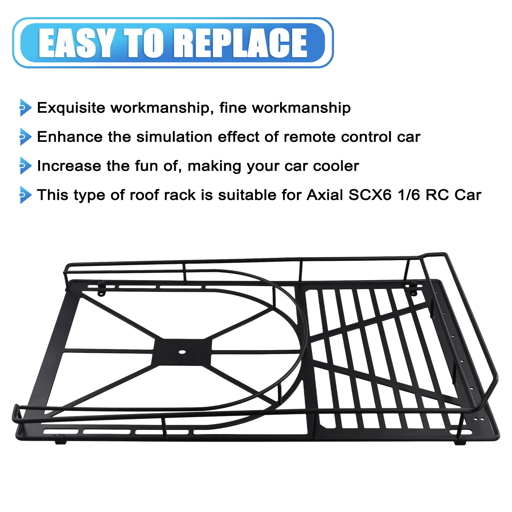 CYGJ-Roof Rack Metal Luggage Carrier Light-Weight Remote Control Car Modify Parts For Axial SCX6 1/6 RC Car