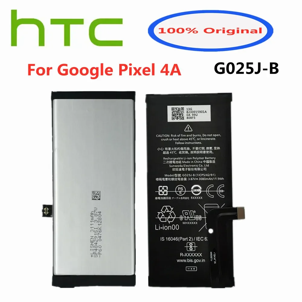 

3080mAh G025J-B Original Battery G025JB For HTC Google Pixel 4A Pixel4A Mobiel Phone Battery Batteria Fast Shipping