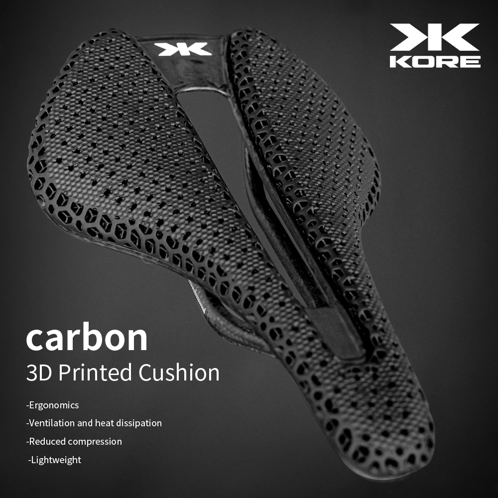 Bicycle 3D Printed Carbon  Cushion  Mountain Speed Bike Saddle Cushion Road Mountain Bike Riding Carbon Fiber Short Nose Saddle