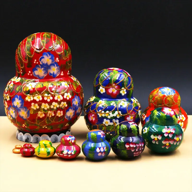 Matryoshka basswood belly 10 layers of paint creative three-dimensional strawberry toy birthday gift