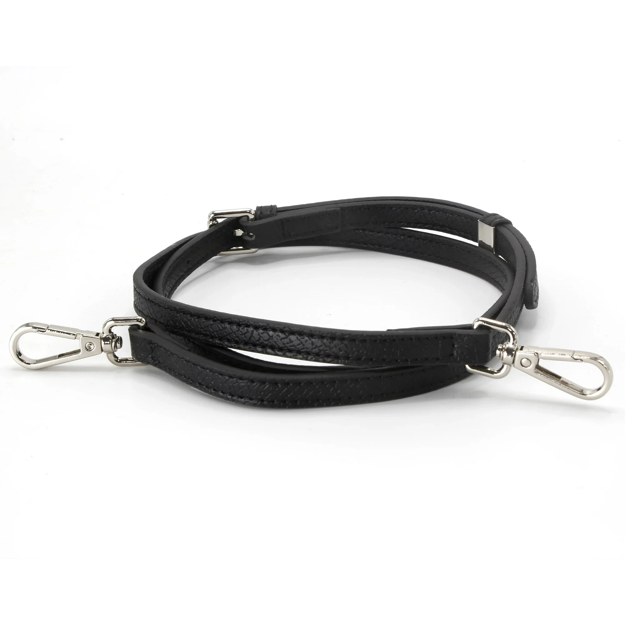 Women Bag Straps Leather Strap Adjustable Black Silver Button Shoulder Strap Replacement 94-112cm