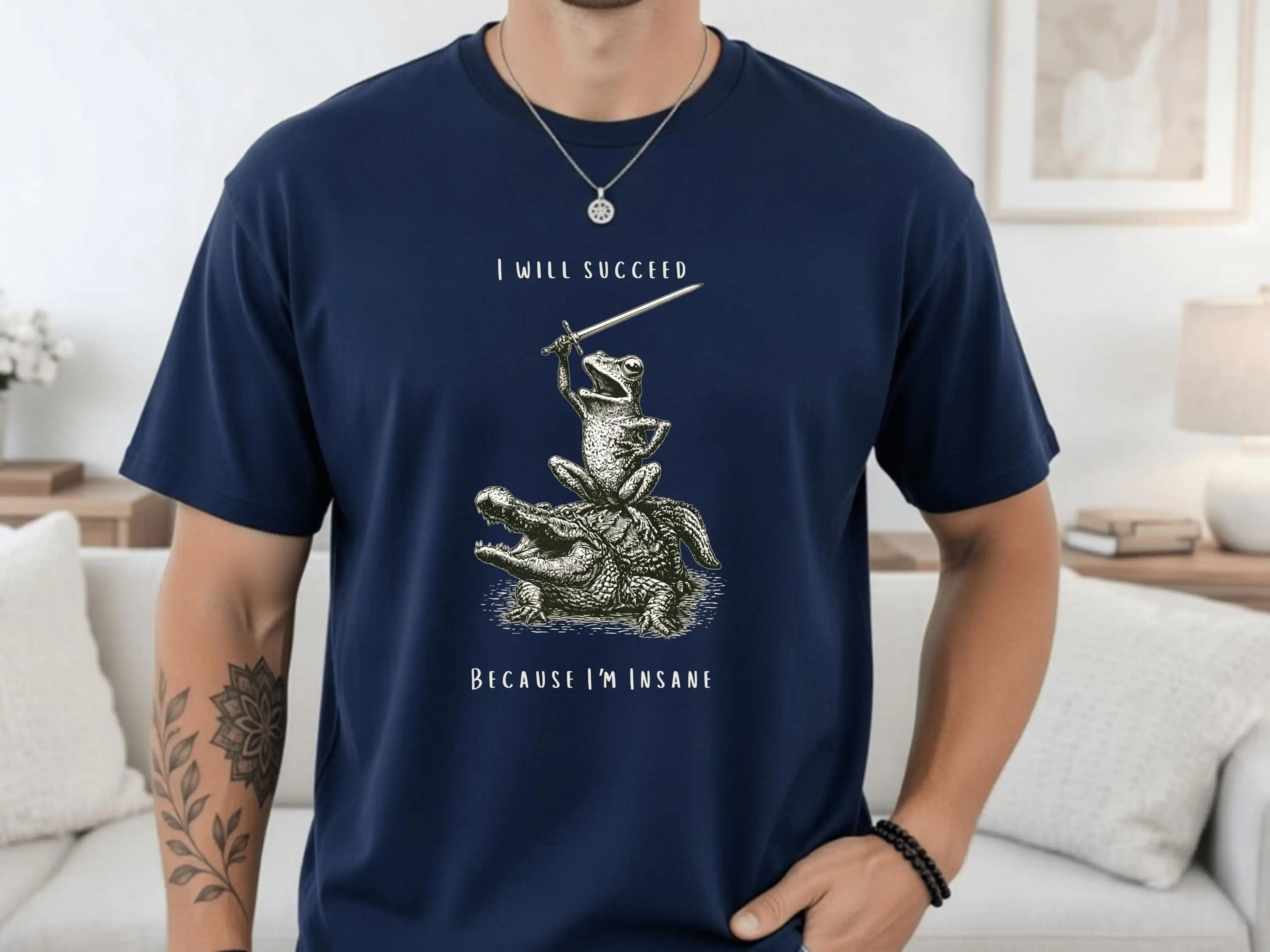 Funny Frog Riding Alligator Shirt – Medieval Woodcut Style, Gamer Gift Tee T-shirt