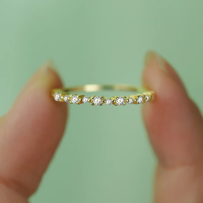 

Fashionable and Versatile Authentic S925 Silver Simple Personalized Zircon Women's Ring