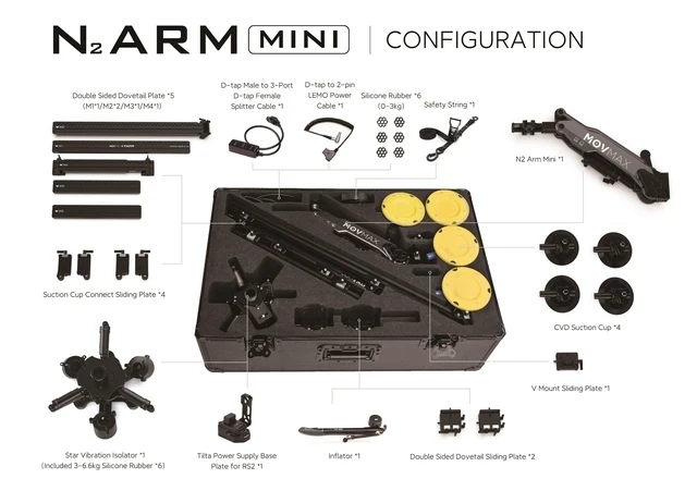 VAXIS MOVMAX N2 Air Arm N2 Mini Air Arm Car Shock Absorber Professional System Movie Shooting