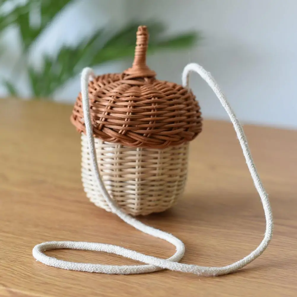 Woven Bag Compact Woven Handbag Eco-friendly Decorative  Mini Straw Shoulder Bag