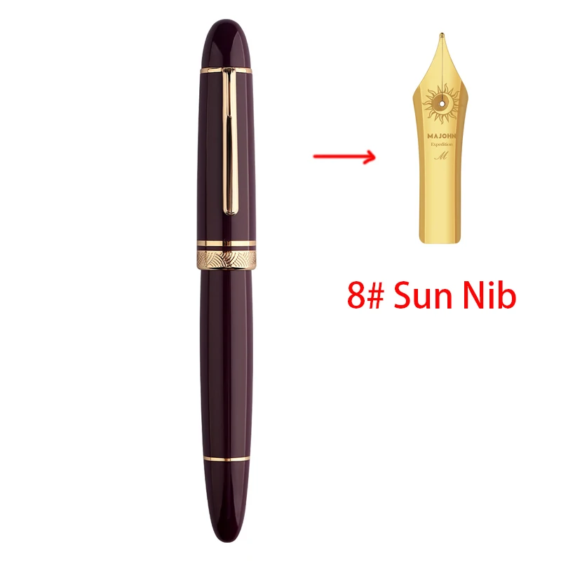 

Роскошная перьевая ручка с прозрачным поршнем MAJOHN P140, наконечник Bock NO.8 F/M, большая емкость чернил, элегантная акриловая ручка в подарок