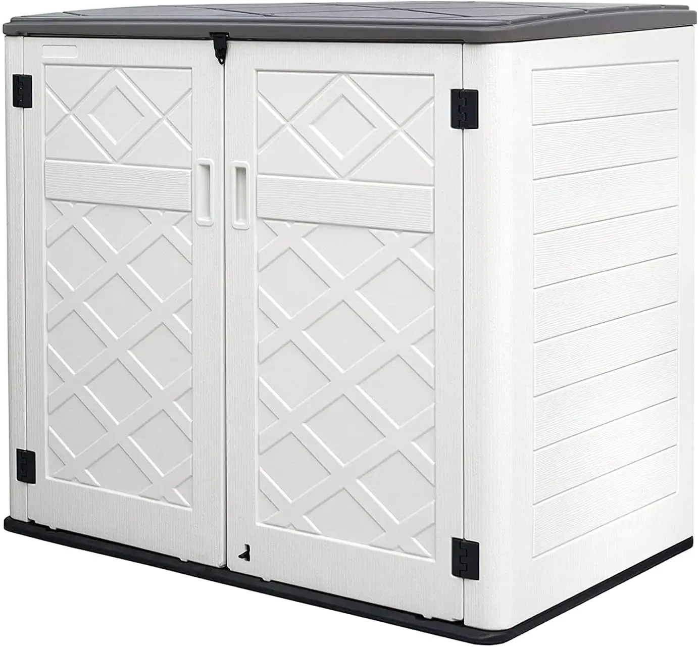 

38 cu.ft Outdoor Storage Box Waterproof for Garden Tools, Patio Furniture, Trash Cans, Garage Storage, Customized Shelves