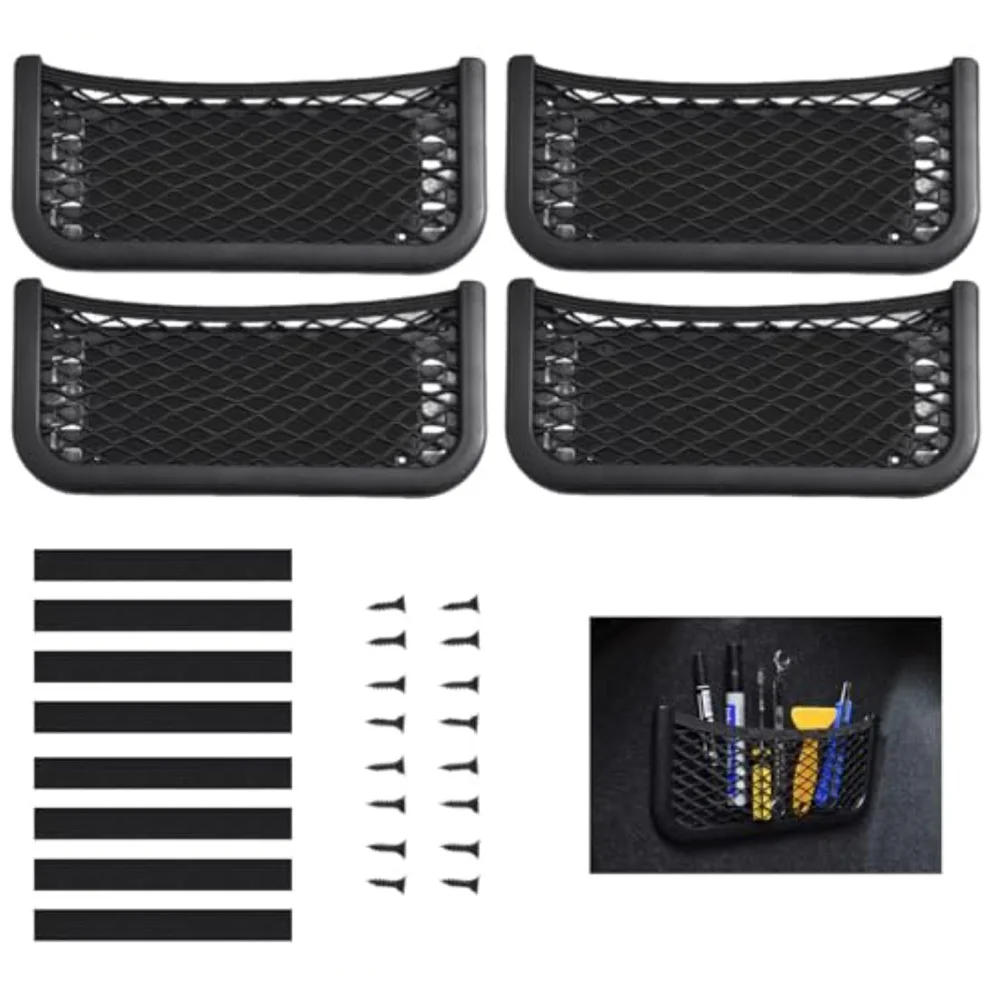 4sets Car Storage Network For Cars RVs Caravans Boats And Home Luggage Net Trunk Storage 257x120mm Car Storage Vet