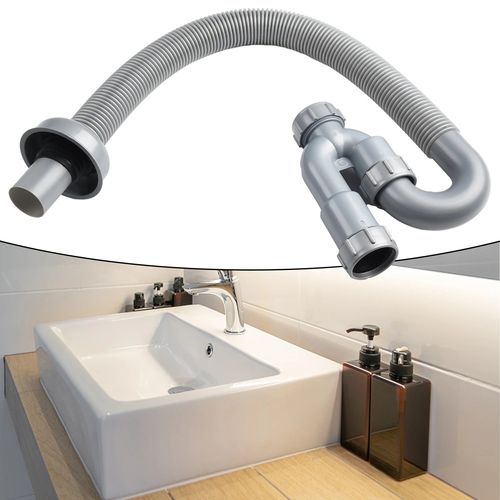 Basin U-shaped Drain Pipe Washbasin Sink Sewer Drainage Retractable Deodorant Drain Hose Bath Kitchen Sink Parts