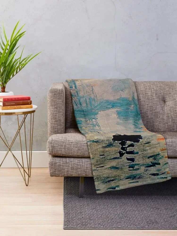 Impression Sunrise' | 'Impression Soleil Levant' de Claude Monet Throw Blanket Giant Sofa Tourist Blankets