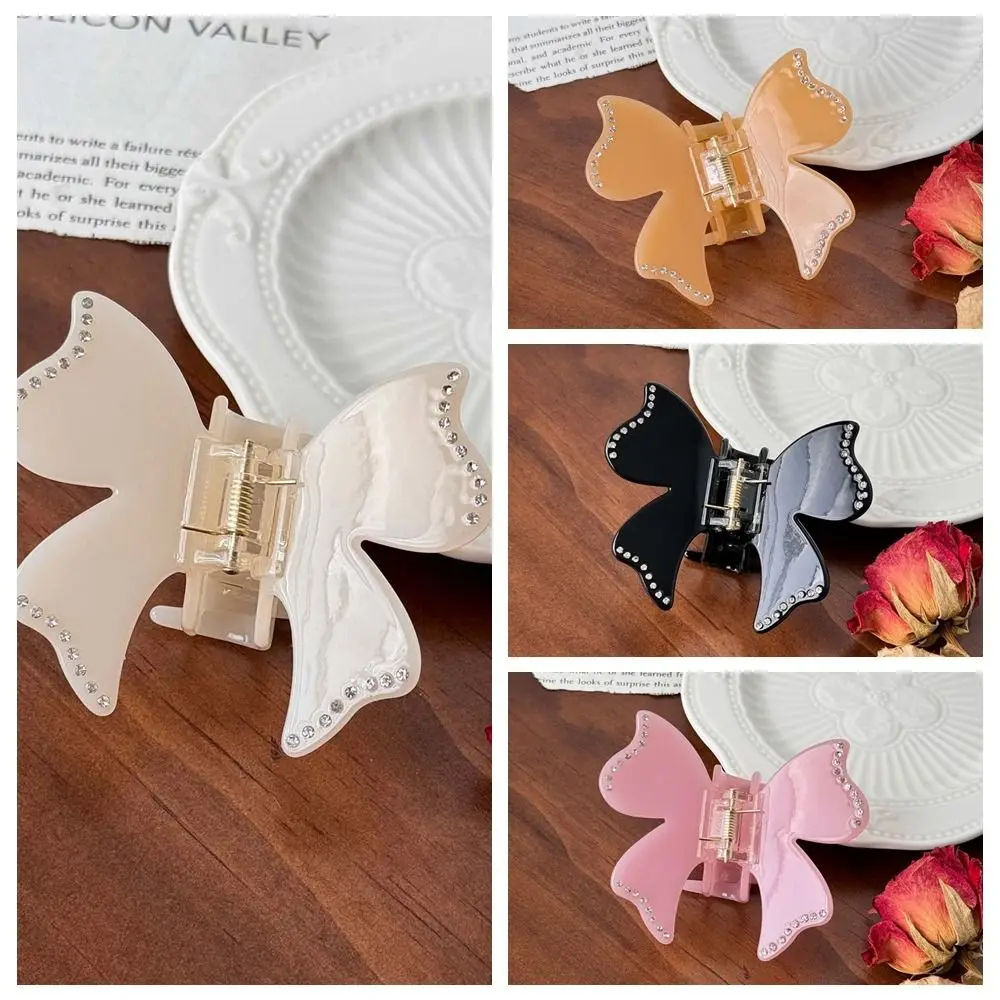 

Acetic Acid Acetate Butterfly Hair Claw Rhinestone Inlay Grab Clip Korean Style Hair Clip Hair Accessories Headdress