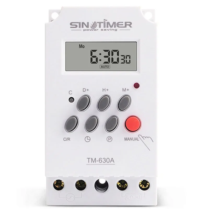 SINOTIMER 12V DC Input 7 Days Programmable 24Hrs MINI TIMER SWITCH Time Relay Output Load High Power 30A