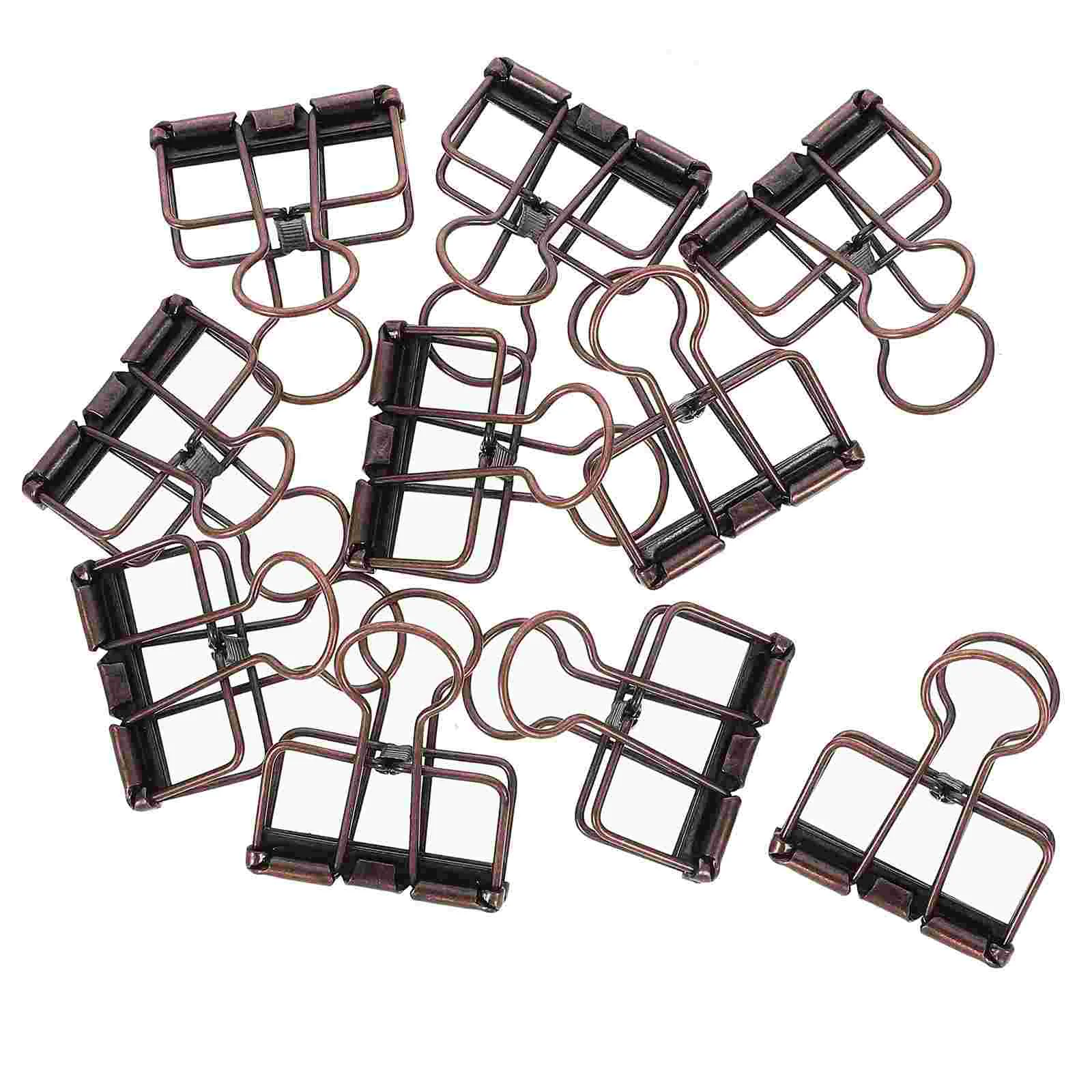 

10 Pcs Metal Document Book Binder Clip Vintage Clips For Office Paper Clamps Supply Supplies