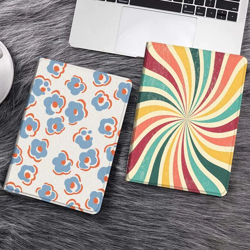 

Cartoon Blue Red Flower Tablet Case For Samsung Galaxy Tab S7 S8 S9 S10 FE Lite Gift