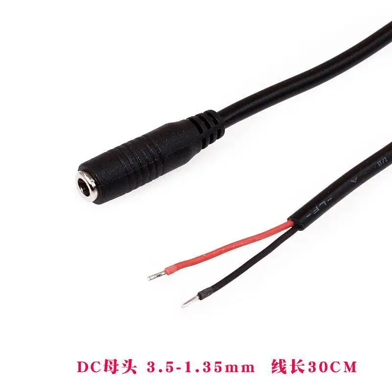 1 Stück DC 3,5-1,35 mm Stecker- und Buchsenkabel, Stromversorgung, 0,3 mm², Einzelkopf, 4,0-1,7 mm Rundloch, 30 cm lang – Detail 2