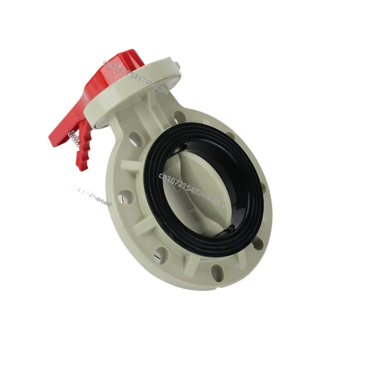 Handle butterfly valve PPH material flange butterfly valve, clip-on corrosion-resistant butterfly valve