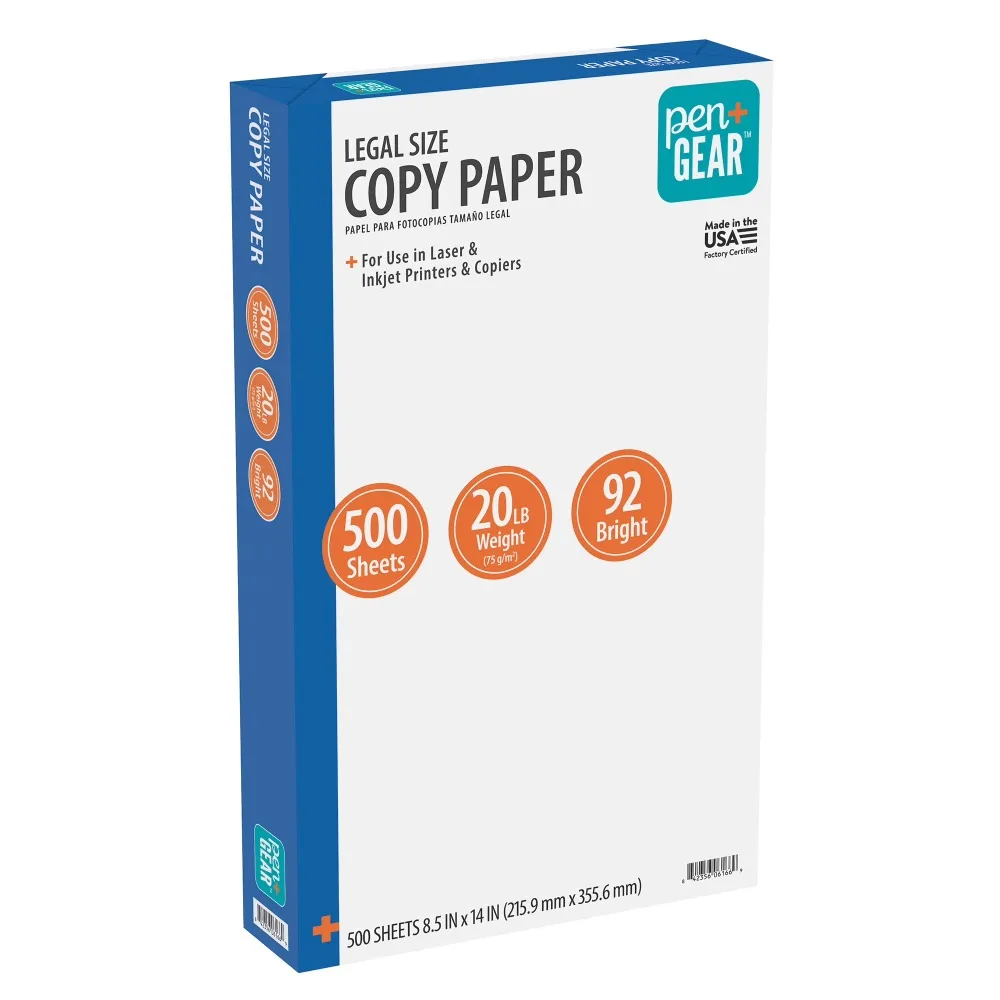 Premium Multipurpose Copy Paper 8.5 x 14 Legal Size 500 Sheets per Ream High Quality 20 lb. Weight Extra Bright 92 Brightness Smooth White Paper for Home Office School Printing Copying Faxing and Everyday Use Compatible