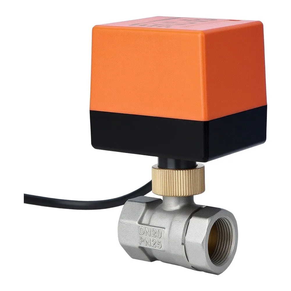 Threaded Electric Ball Valve AC220V Operated Solenoid Actuator for Water Control in Automation and Industrial Fluid Handling