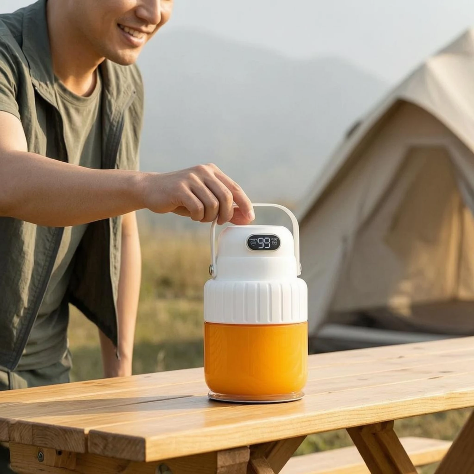 Portable Juicer Cup 32-Blade Digital Juicer Cup Cordless Juice Mug Transparent Small Appliance Detachable