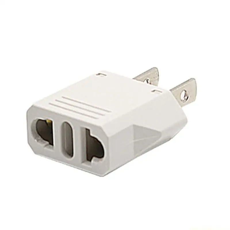 F62C US to EU Plug Adapter Standard US to EU Euro 2pin Round Male to Female Converter