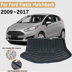 for Ford Fiesta MK7 Accessories 7 2009~2017 Hatchback Car Trunk Mats Rear Boot Cargo Trunk Waterproof Carpet Storage Pad 3D EVA