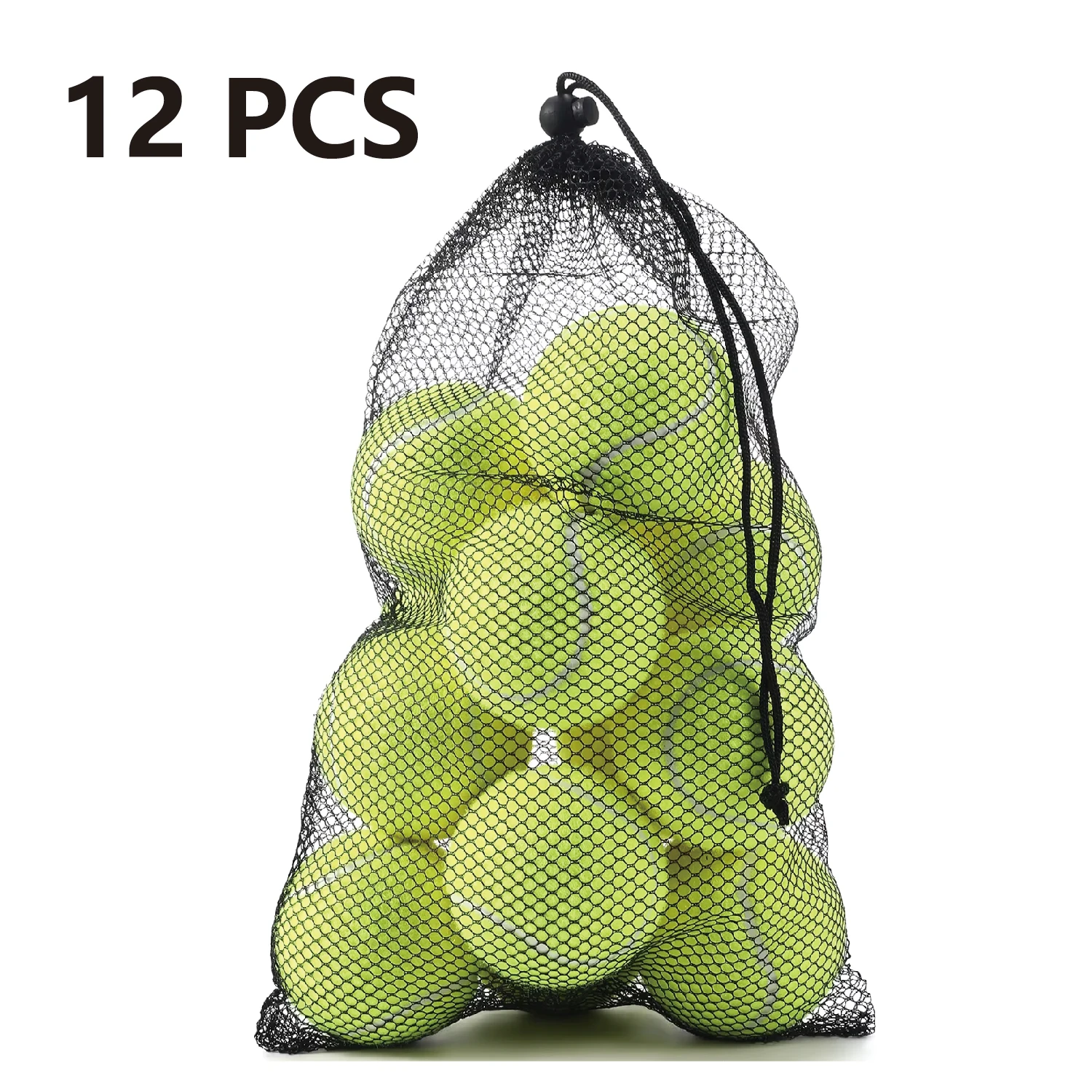 Training Tennis Balls12PCS Fitness Balls for Pet Dogs High Elasticity Suitable for Beginners Rubber Tennis Balls with Mesh Balls