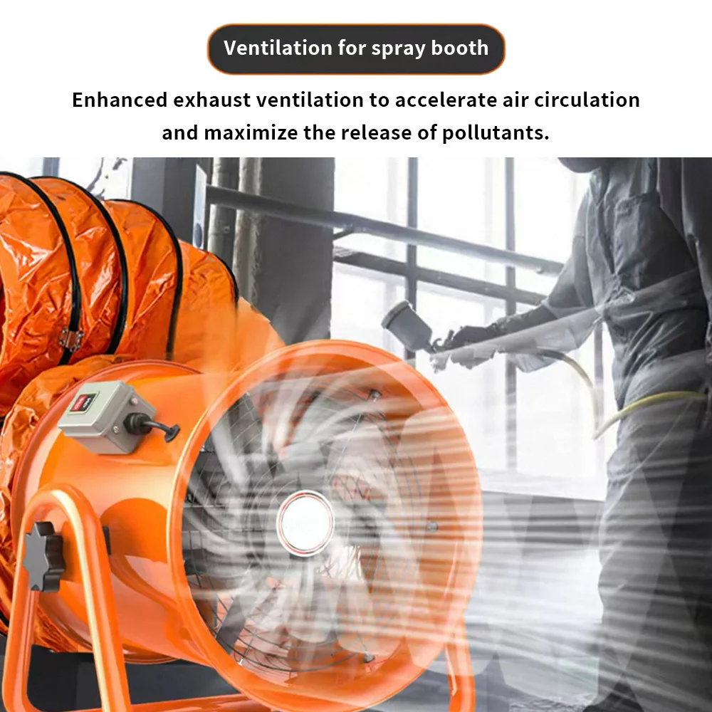 High‑Performance 4000m³/h Portable Axial Exhaust Fan Ball Bearing Structure Mobile Air Blower for Industrial Site Applications