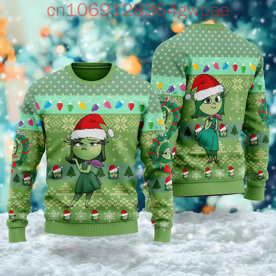 Sweater Disney Joy dalam keluar Natal, atasan Sweater 3d untuk pria dan wanita