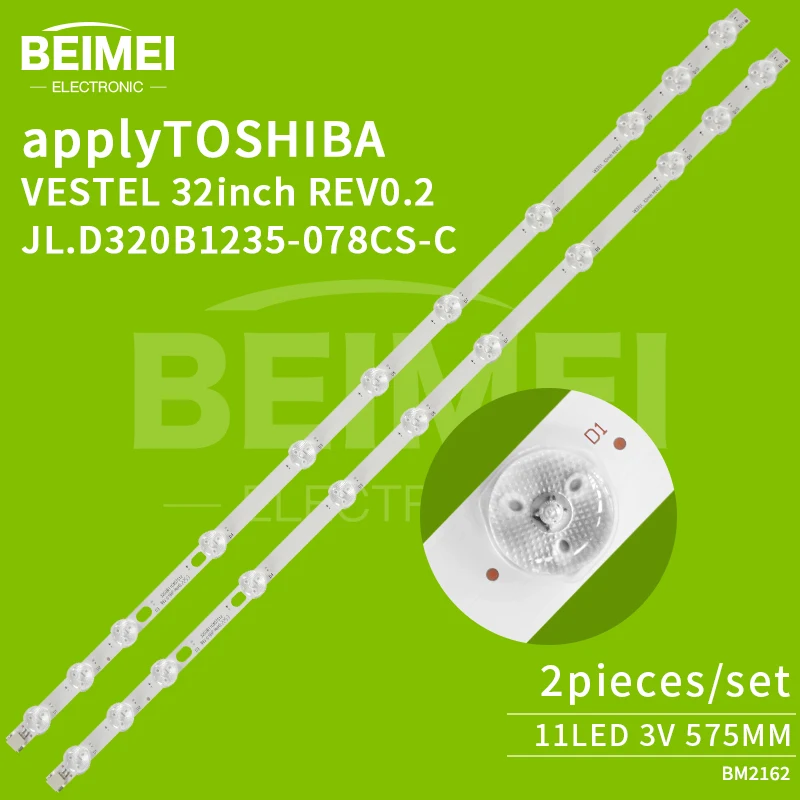 LED TV Backlight strips JL.D320B1235-078CS-C VESTEL 32inch REV0.2 for LD32H40 32HA3000T 11led 3v  575mm 2pcs/set