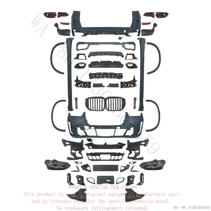 G05 Old to New Body Kit for BMW 2019-2022 X5 G05 Upgrade 2024 MT Sport Bumper Side Skirt Headlight Taillight