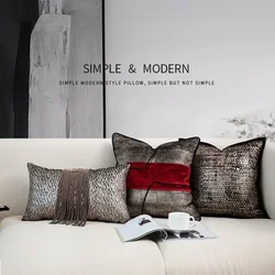 High End Hotel Gold Cushion Cover Modern Style Cotton Fluff Pillow Covers Decorative Home Cushions for Sofas Living Room