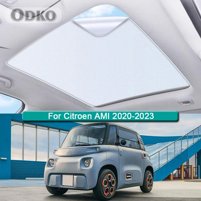 Parasole per tetto per Citroen AMI 2020-2023 auto adsorbimento elettrostatico tetto apribile parasole lucernario ombreggiatura cieca accessorio