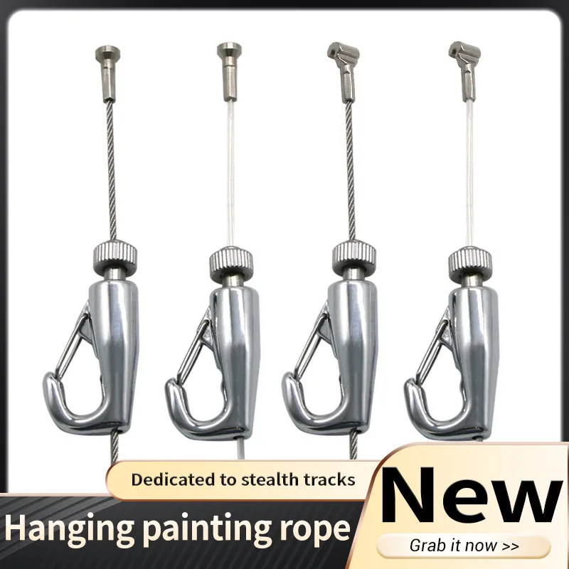 4kit Stainless Steel Wire T-shaped Nylon Snake Ropes Cable Sling With Adjustable Hook Light Photo Lifting Suspension Accessories