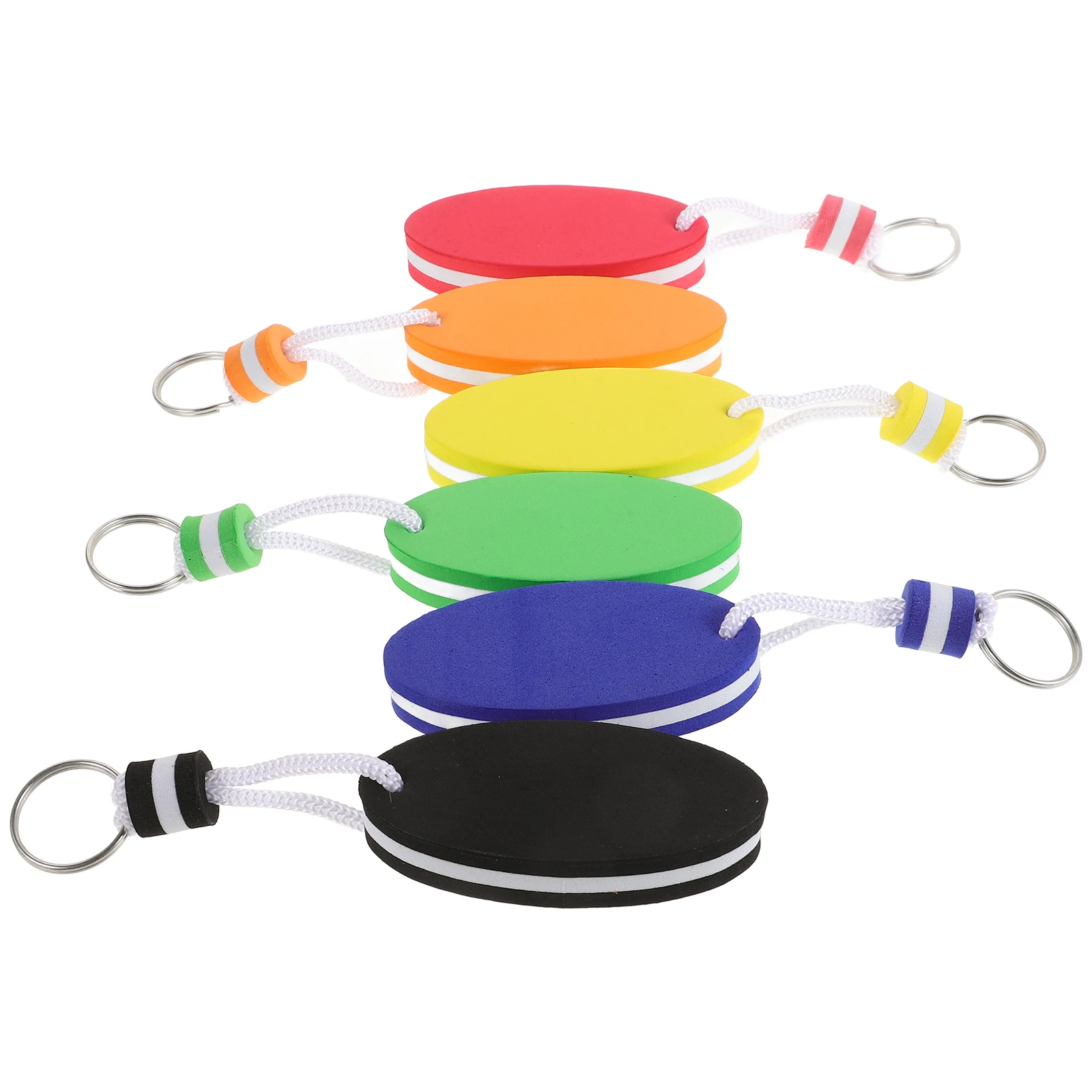 6pcs Surfboard EVA Floating Oval Daily Use Decorative Keychain Pendant Waterproof Sports Buoy Key Rings Portable