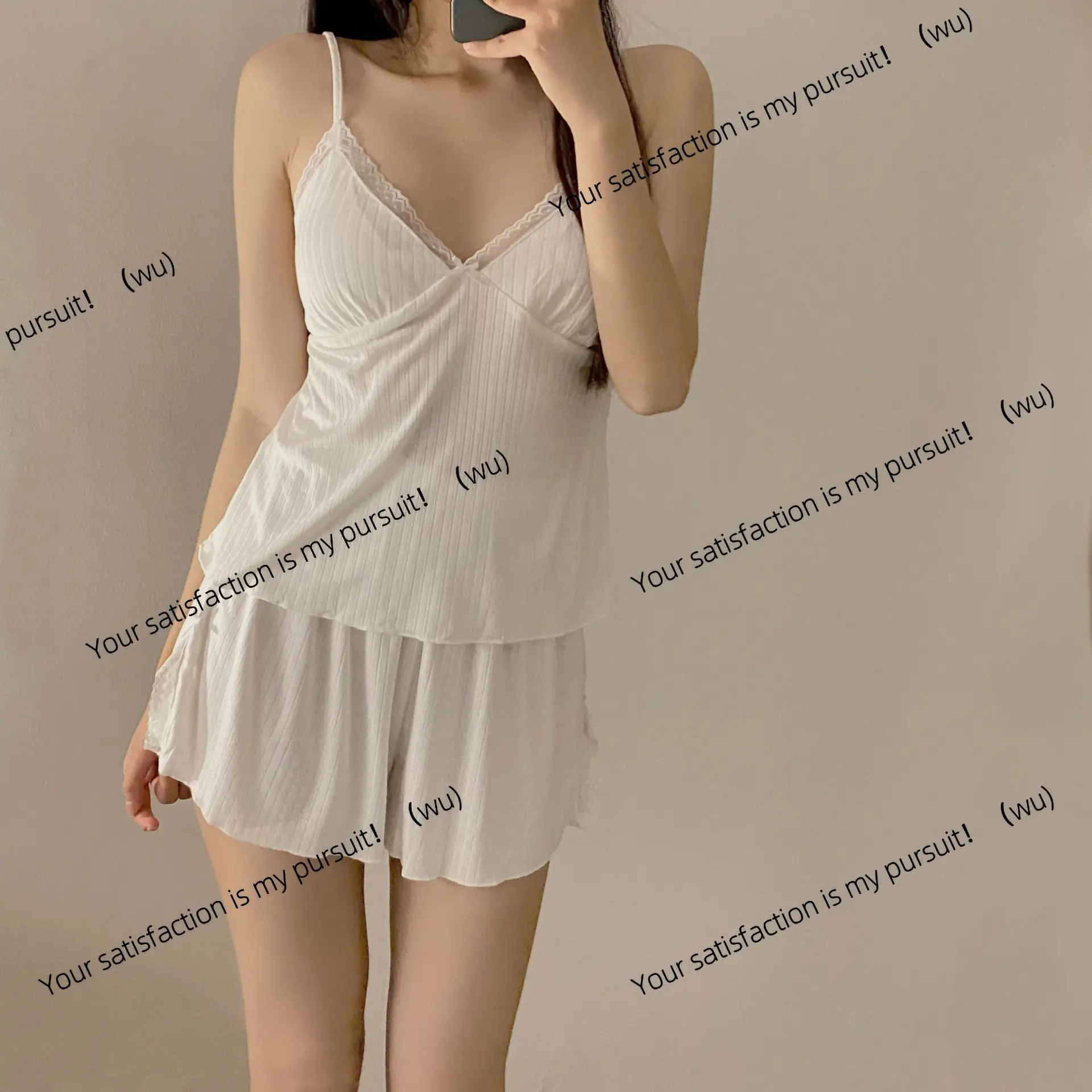 

Пижамы женские весна лето девушка чистое желание шорты на подтяжках комплект домашней одежды пижамы женские розовые сексуальные