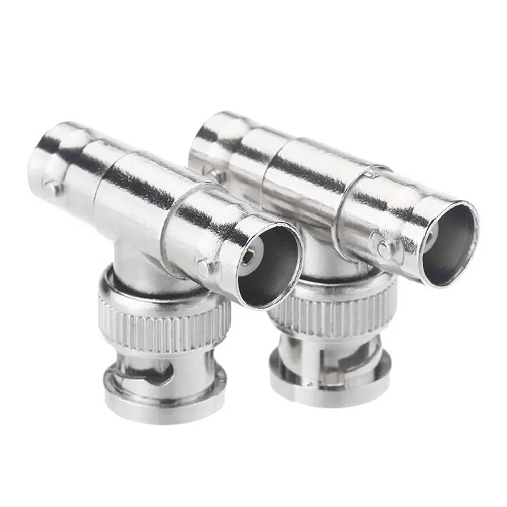 Ângulo direito do conector BNC, CCTV, fêmea da junção 2 1 homem, JR-B28, Rg58, Rg59, Rg6, 10 PCes