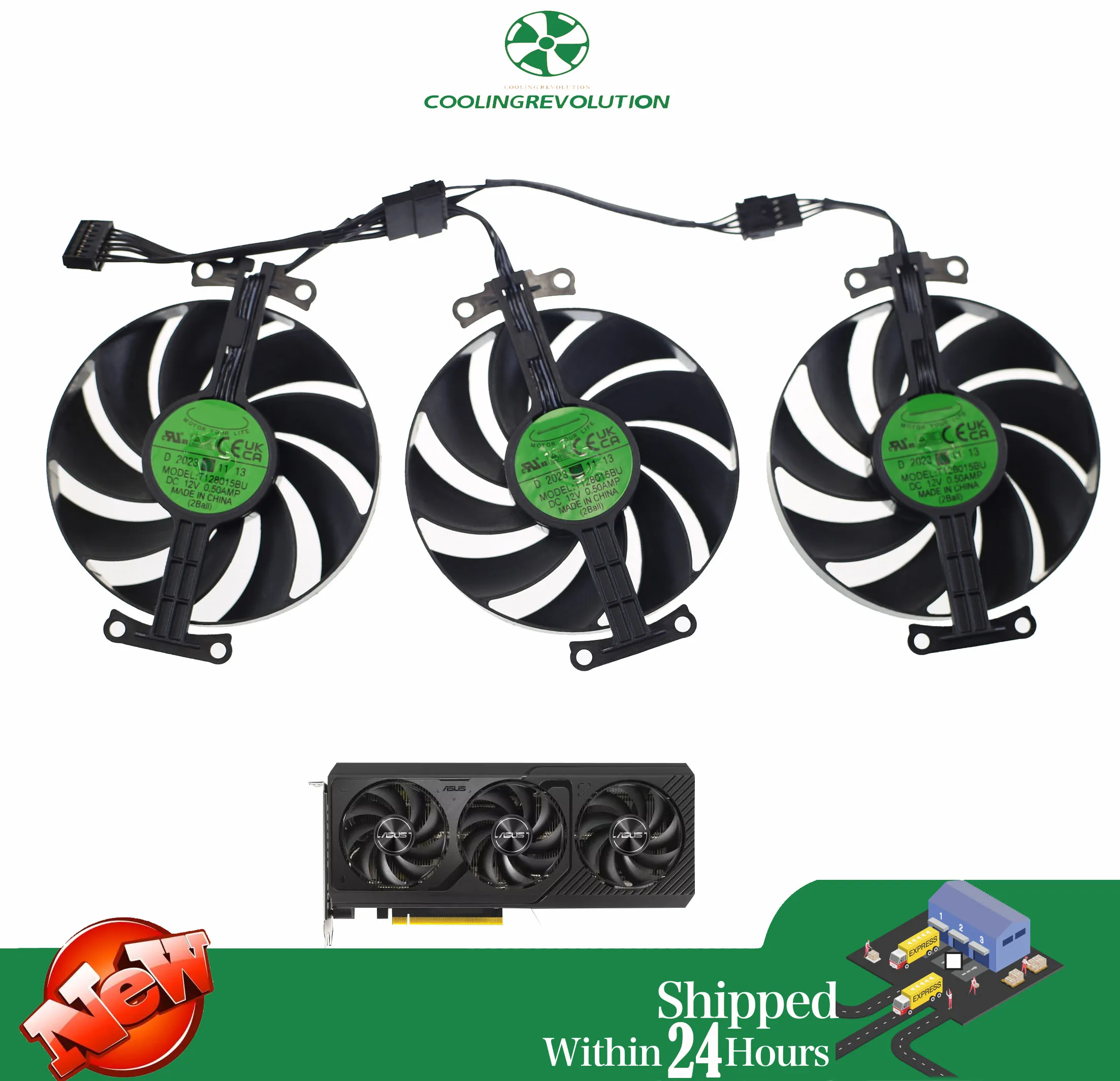 75MM T128015BU Graphics card fan for ASUS Prime GeForce RTX 4070 RTX 4060 Ti SUPER OC Edition