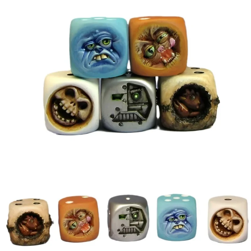 Creative Funny Demon Resin Dice Set For RPG Board Game And Tabletop Games 2cm Home Desktop Party Gathering Games Toy Decor