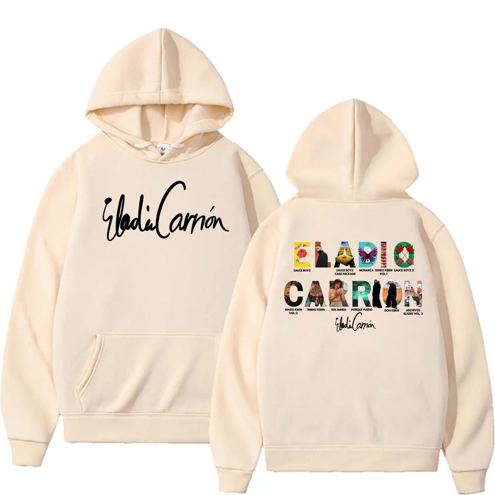 مغني الراب Eladio كاريون غلاف الألبوم طباعة هوديس ملابس للرجال الهيب هوب القوطية الاتجاه هوديي للجنسين فضفاض بلوزات عالية الجودة #5