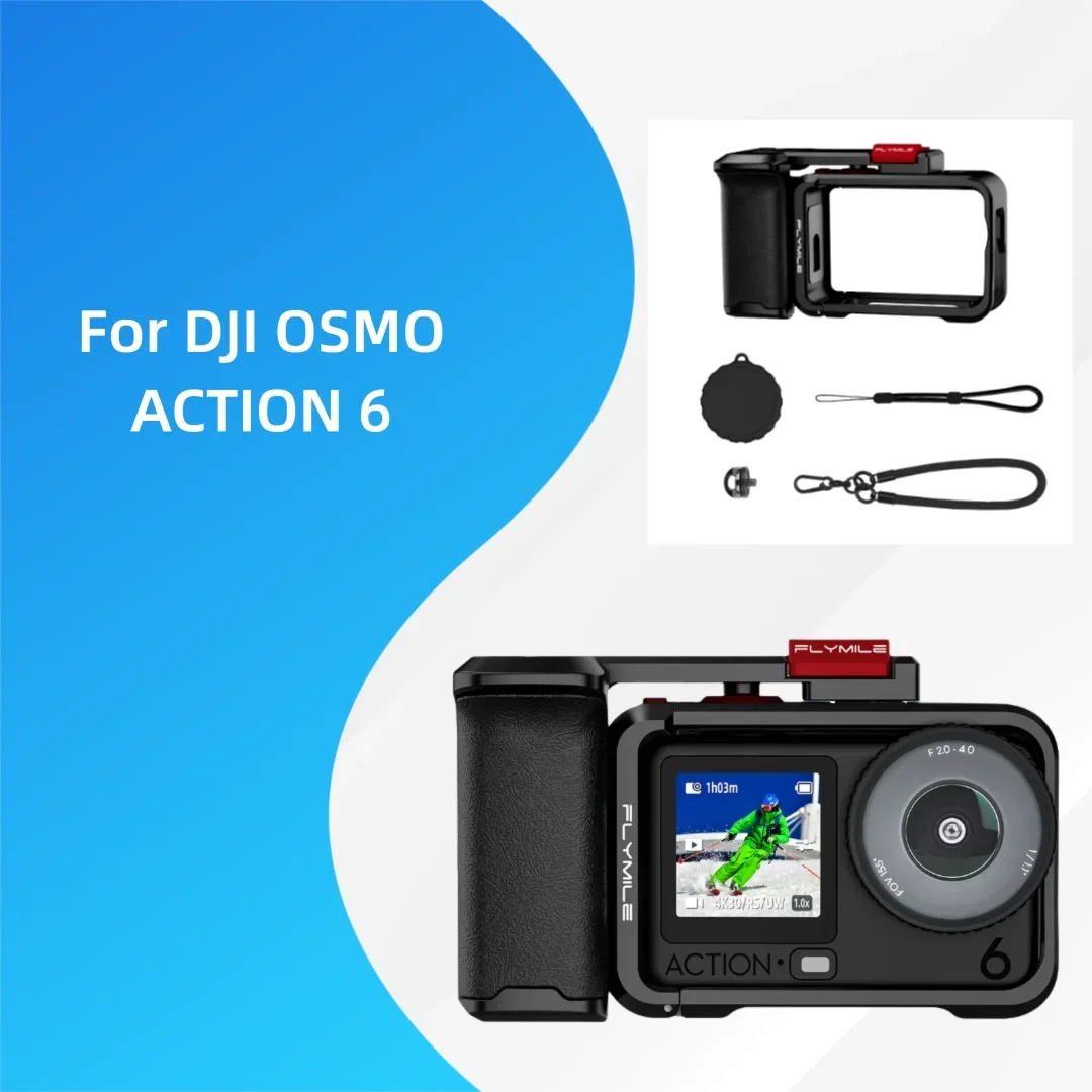 

For DJI OSMO ACTION 6 Aluminum Alloy Protective Case - Street Photography Mount & Action Camera Accessory with Ergonomic Grip